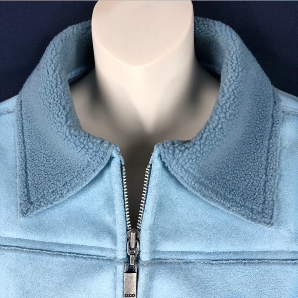 EUC-VINTAGE Izod Suede collar FauxFur Lined Jacket - Picture 7 of 8